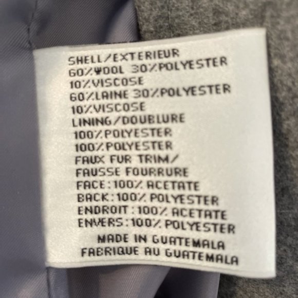 DKNY Wool Coat/NWOT/SZ 12/Grey - Picture 4 of 4